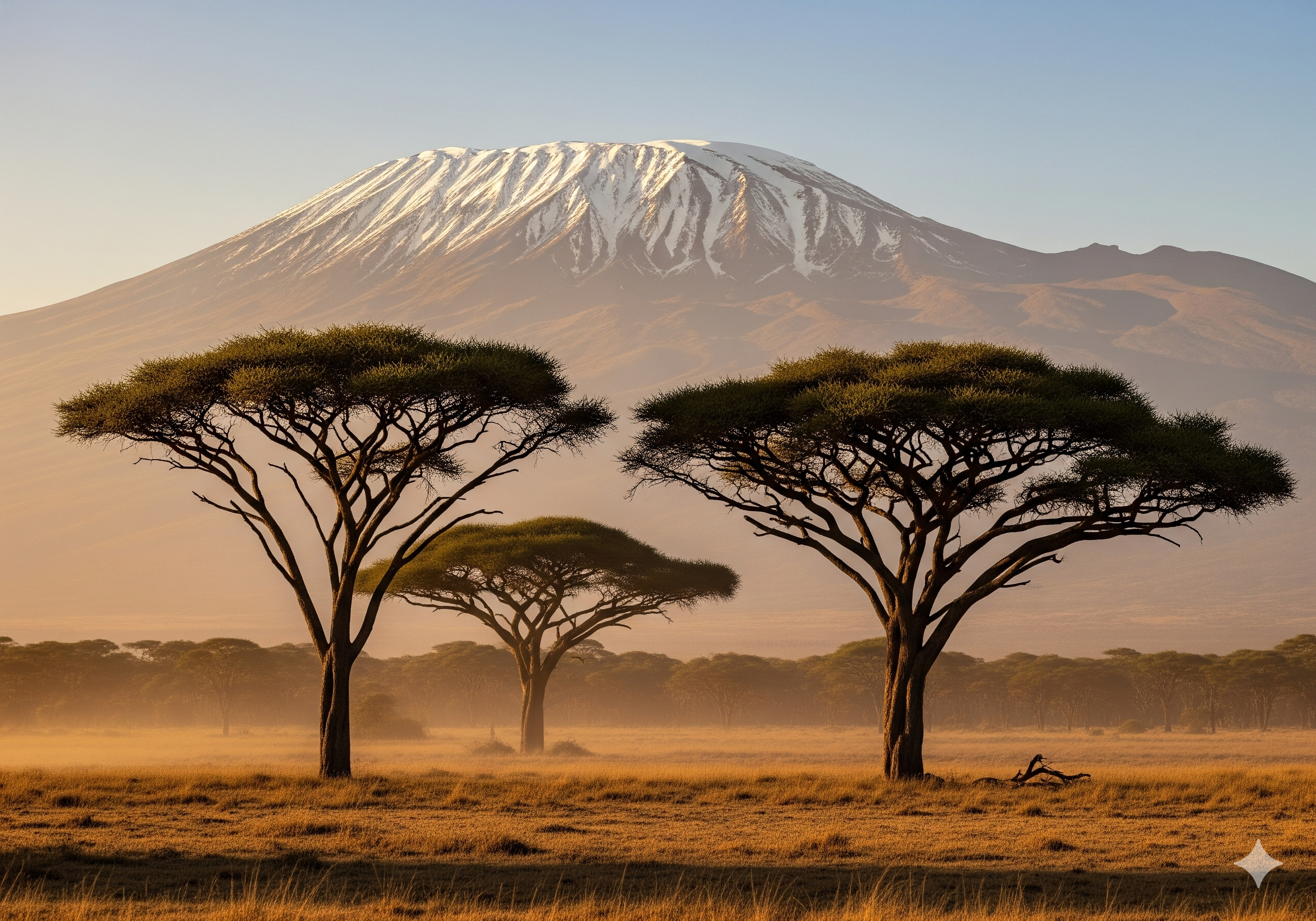 Mount Kilimanjaro, Africa's highest mountain, dominates the northern landscape of Tanzania