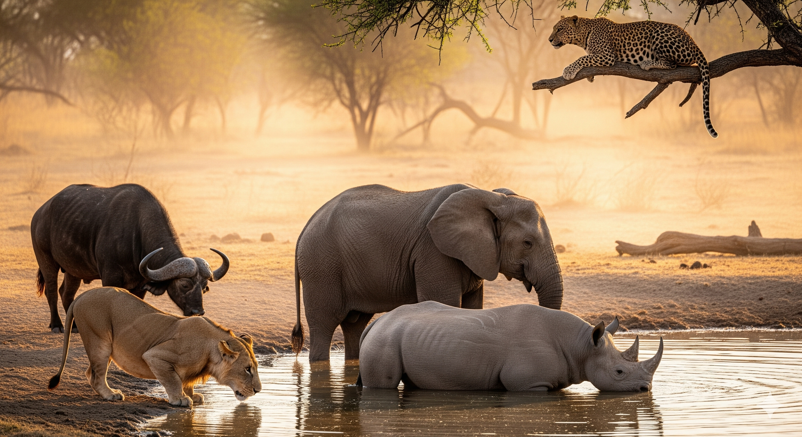 Tanzania is home to all members of the famous Big Five: lion, elephant, buffalo, leopard, and rhinoceros
